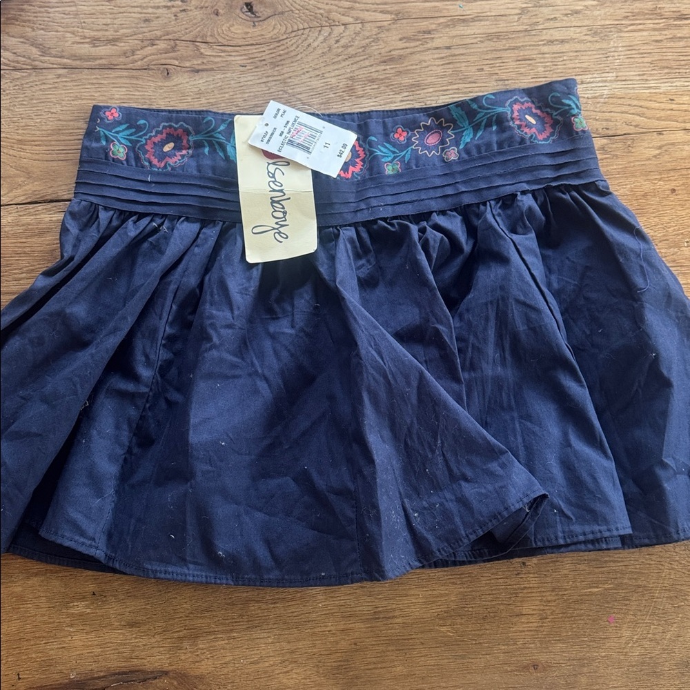 Olsenboye Blue Floral Print Spring Pleated Mini Skirt Size 11 NWT